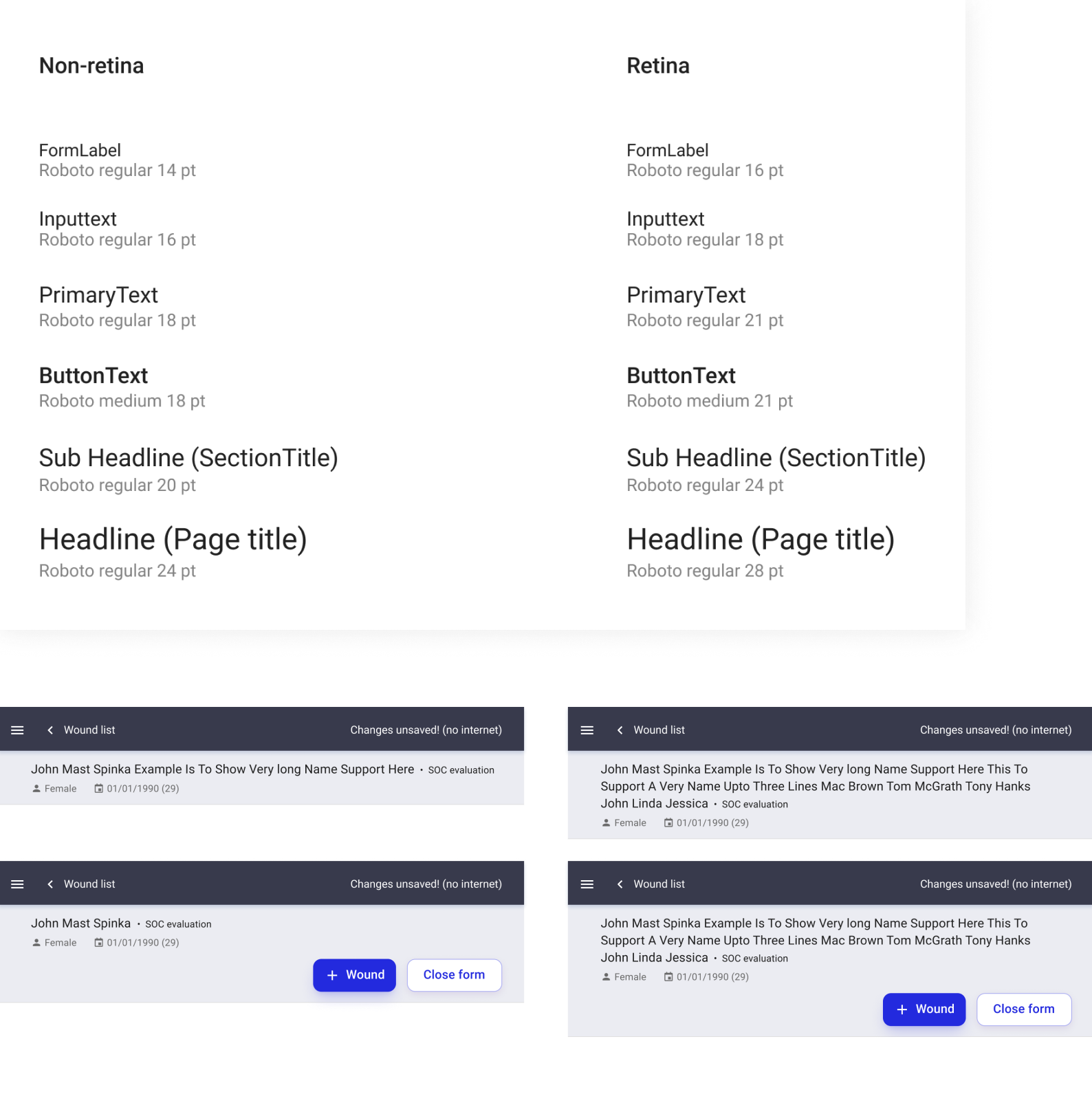 Scaled fonts